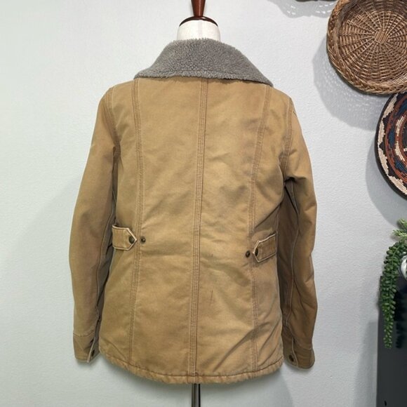 Women’s Carhartt Utility Barn Coat Lined Fleece Collar Tan Size Small (4-6) - Picture 4 of 16